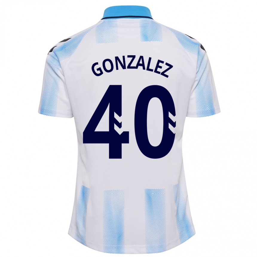 Hombre Fútbol Camiseta Carol González #40 Blanco Azul 1ª Equipación 2023/24 México