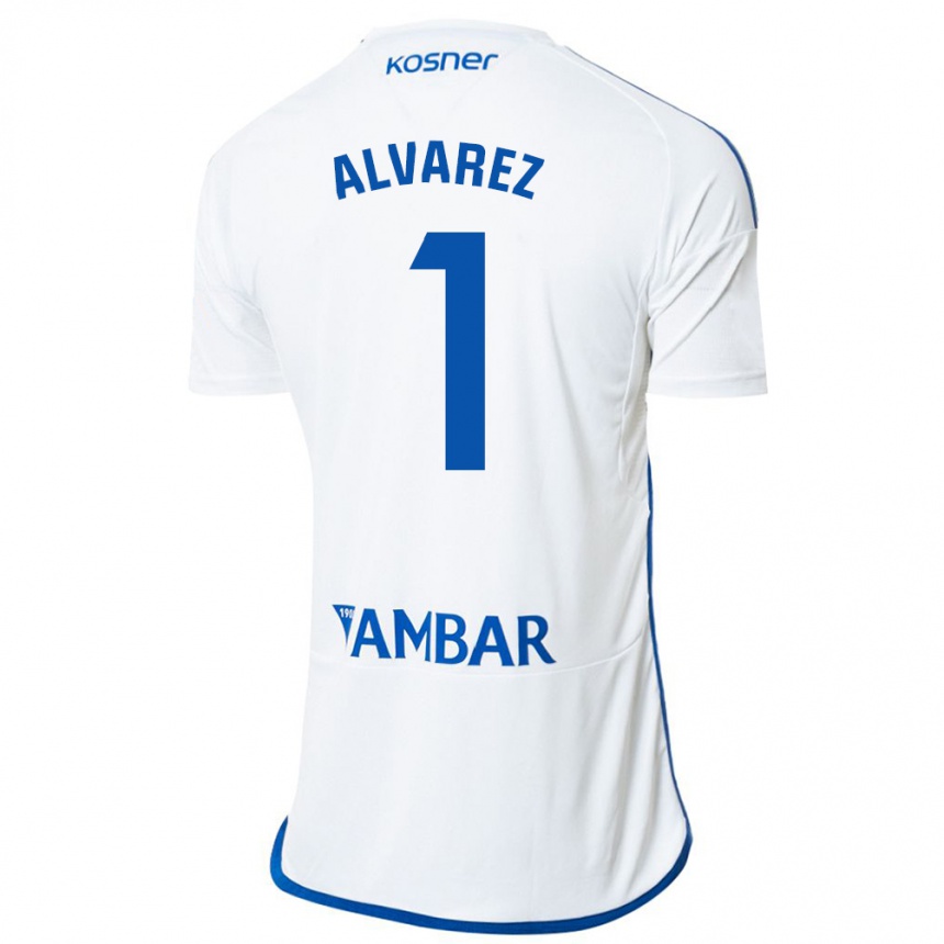 Hombre Fútbol Camiseta Cristian Álvarez #1 Blanco 1ª Equipación 2023/24 México