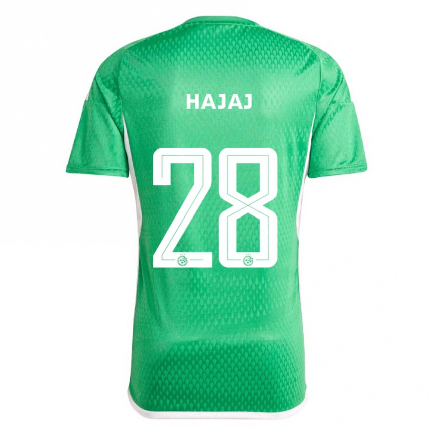 Hombre Fútbol Camiseta Ilay Hajaj #28 Blanco Azul 1ª Equipación 2023/24 México