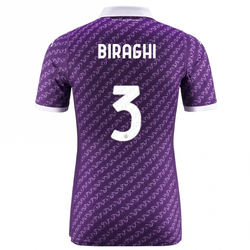 Hombre Fútbol Camiseta Cristiano Biraghi #3 Violeta 1ª Equipación 2023/24 México