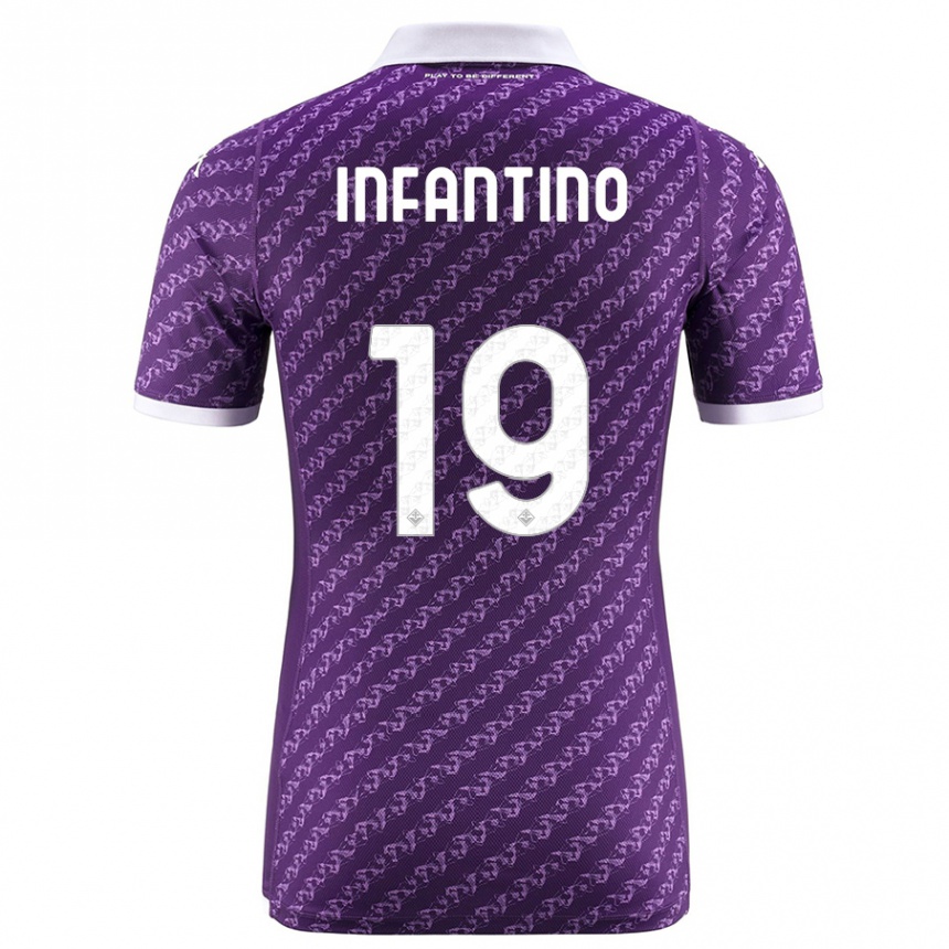 Hombre Fútbol Camiseta Gino Infantino #19 Violeta 1ª Equipación 2023/24 México