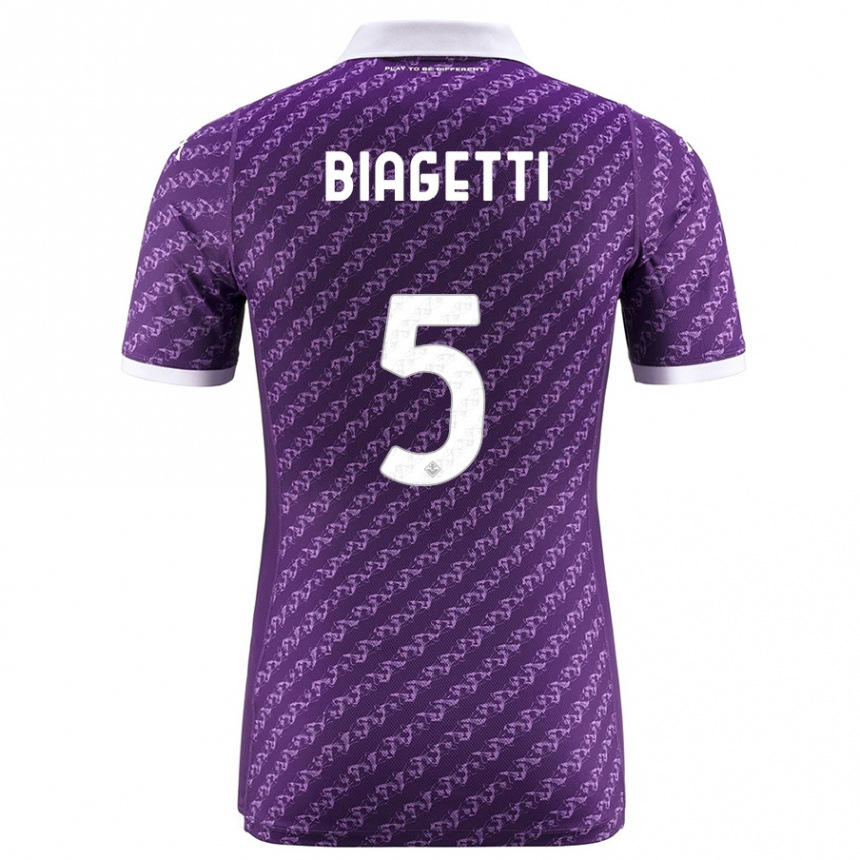 Hombre Fútbol Camiseta Christian Biagetti #5 Violeta 1ª Equipación 2023/24 México