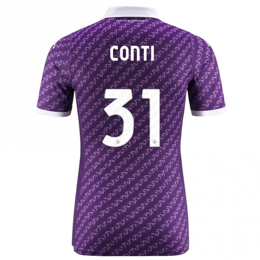 Hombre Fútbol Camiseta Gabriele Conti #31 Violeta 1ª Equipación 2023/24 México