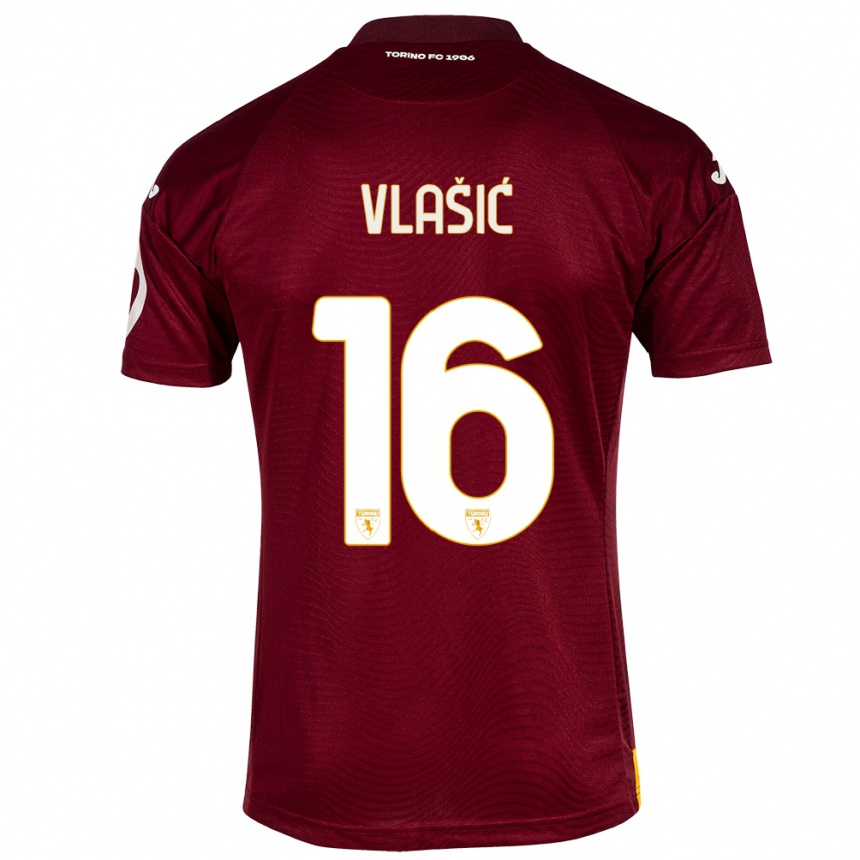 Hombre Fútbol Camiseta Nikola Vlasic #16 Rojo Oscuro 1ª Equipación 2023/24 México