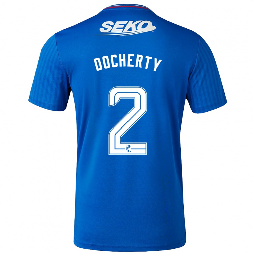 Hombre Fútbol Camiseta Nicola Docherty #2 Azul 1ª Equipación 2023/24 México