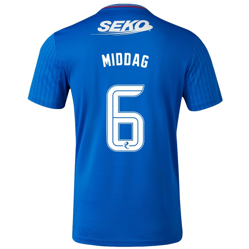 Hombre Fútbol Camiseta Tessel Middag #6 Azul 1ª Equipación 2023/24 México