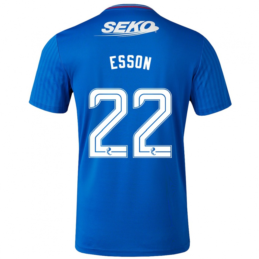Hombre Fútbol Camiseta Victoria Esson #22 Azul 1ª Equipación 2023/24 México