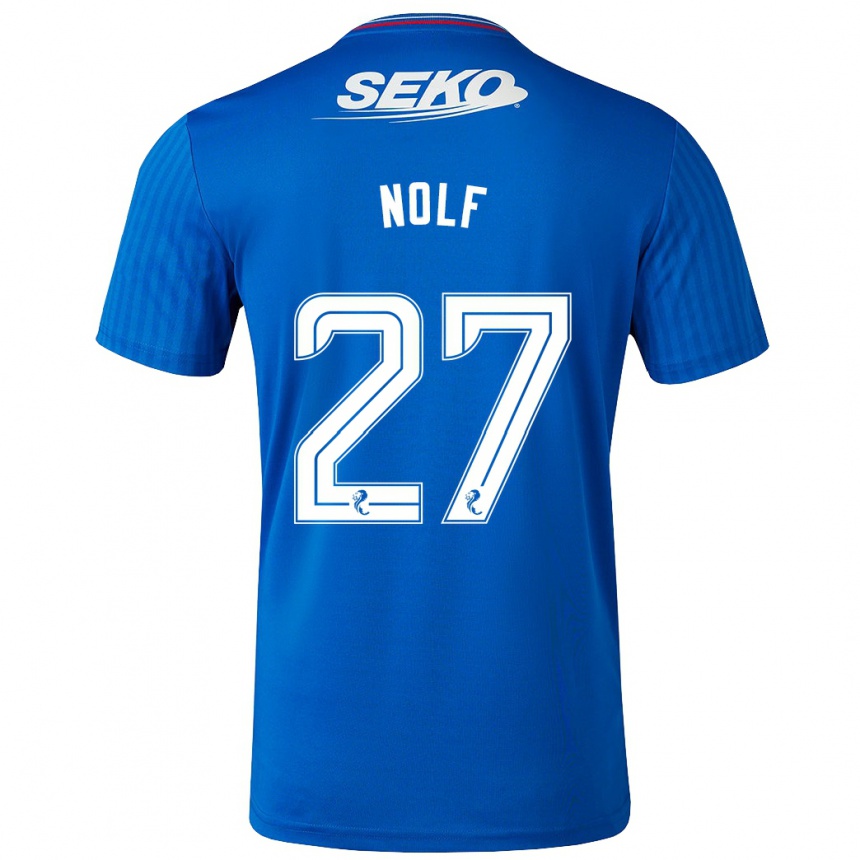 Hombre Fútbol Camiseta Madeline Nolf #27 Azul 1ª Equipación 2023/24 México