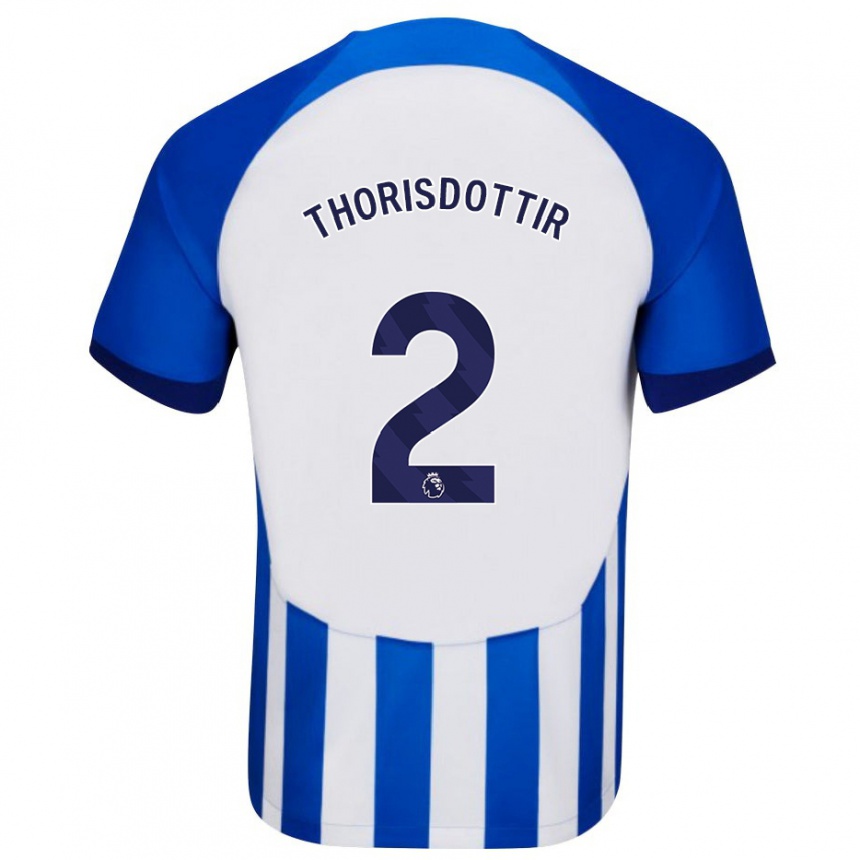 Hombre Fútbol Camiseta Maria Thorisdottir #2 Azul 1ª Equipación 2023/24 México