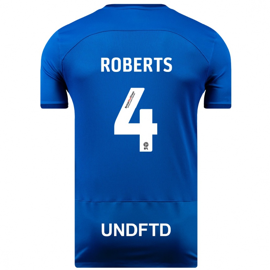 Hombre Fútbol Camiseta Marc Roberts #4 Azul 1ª Equipación 2023/24 México