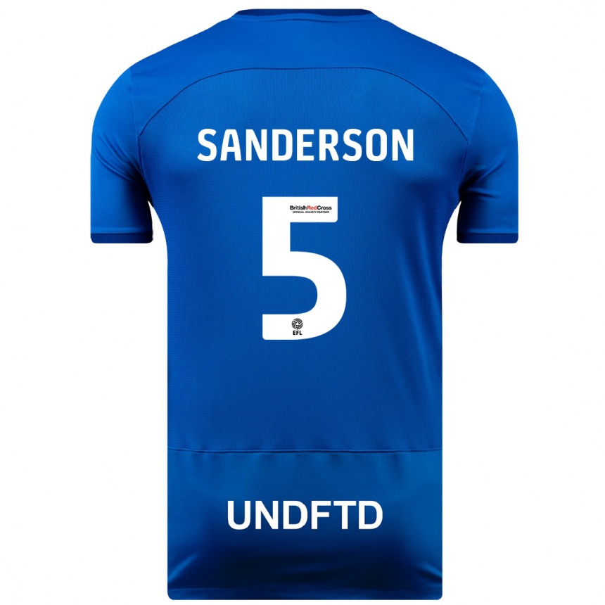 Hombre Fútbol Camiseta Dion Sanderson #5 Azul 1ª Equipación 2023/24 México