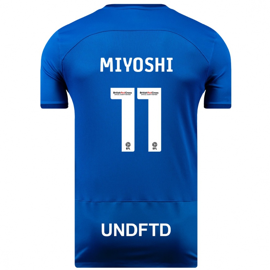 Hombre Fútbol Camiseta Koji Miyoshi #11 Azul 1ª Equipación 2023/24 México