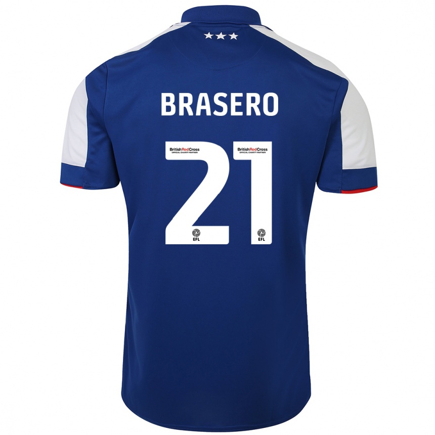 Hombre Fútbol Camiseta Sarah Brasero-Carreira #21 Azul 1ª Equipación 2023/24 México
