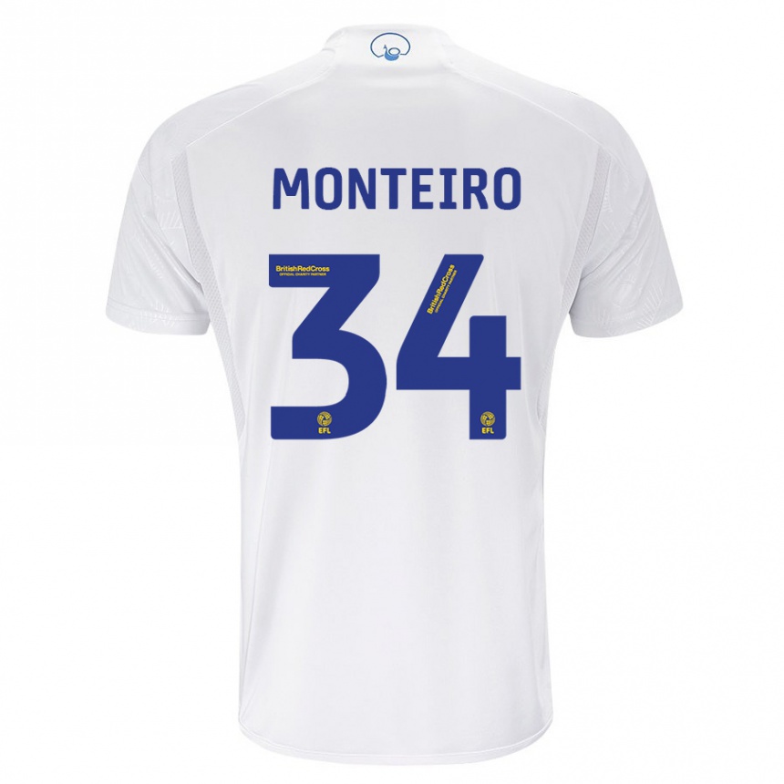 Hombre Fútbol Camiseta Diogo Monteiro #34 Blanco 1ª Equipación 2023/24 México