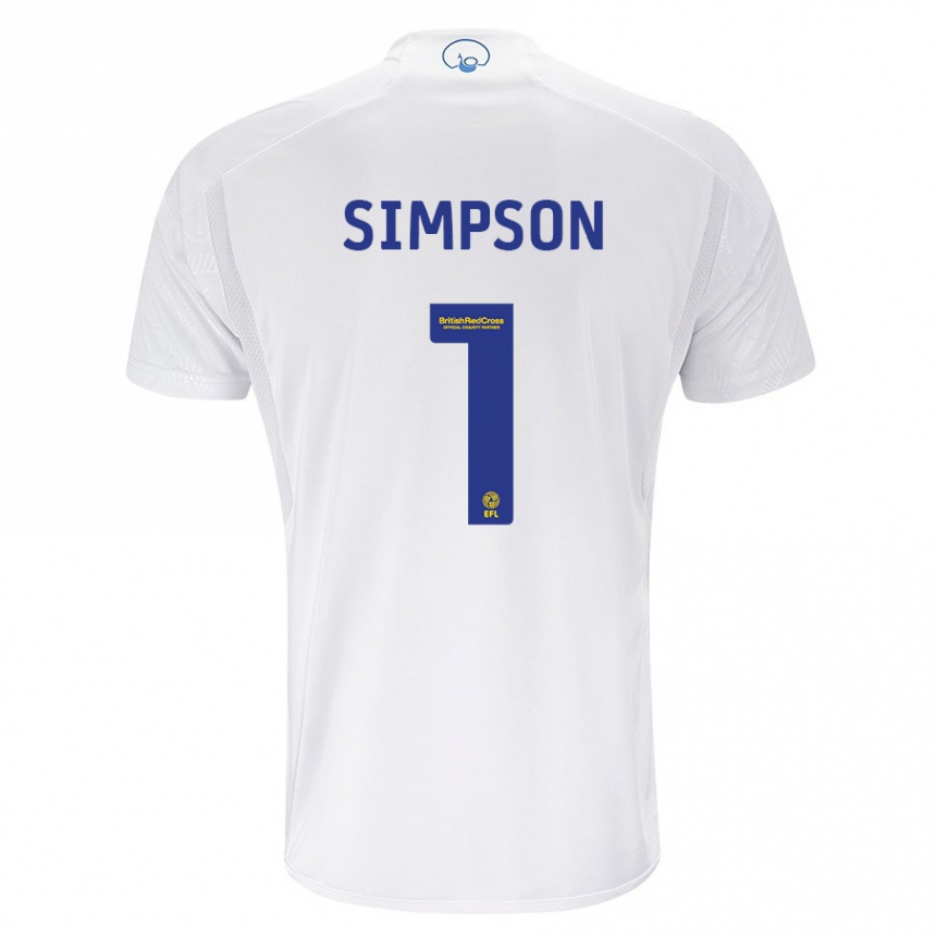 Hombre Fútbol Camiseta Carrie Simpson #1 Blanco 1ª Equipación 2023/24 México