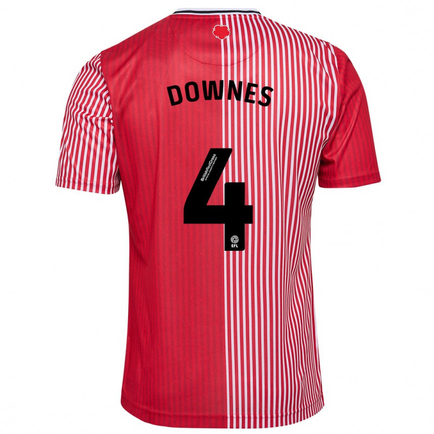 Hombre Fútbol Camiseta Flynn Downes #4 Rojo 1ª Equipación 2023/24 México