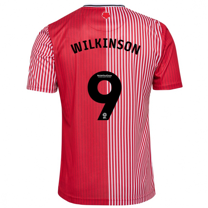 Hombre Fútbol Camiseta Katie Wilkinson #9 Rojo 1ª Equipación 2023/24 México