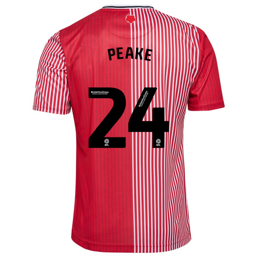 Hombre Fútbol Camiseta Paige Peake #24 Rojo 1ª Equipación 2023/24 México