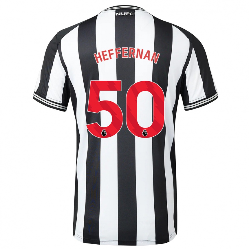 Hombre Fútbol Camiseta Cathal Heffernan #50 Blanco Negro 1ª Equipación 2023/24 México
