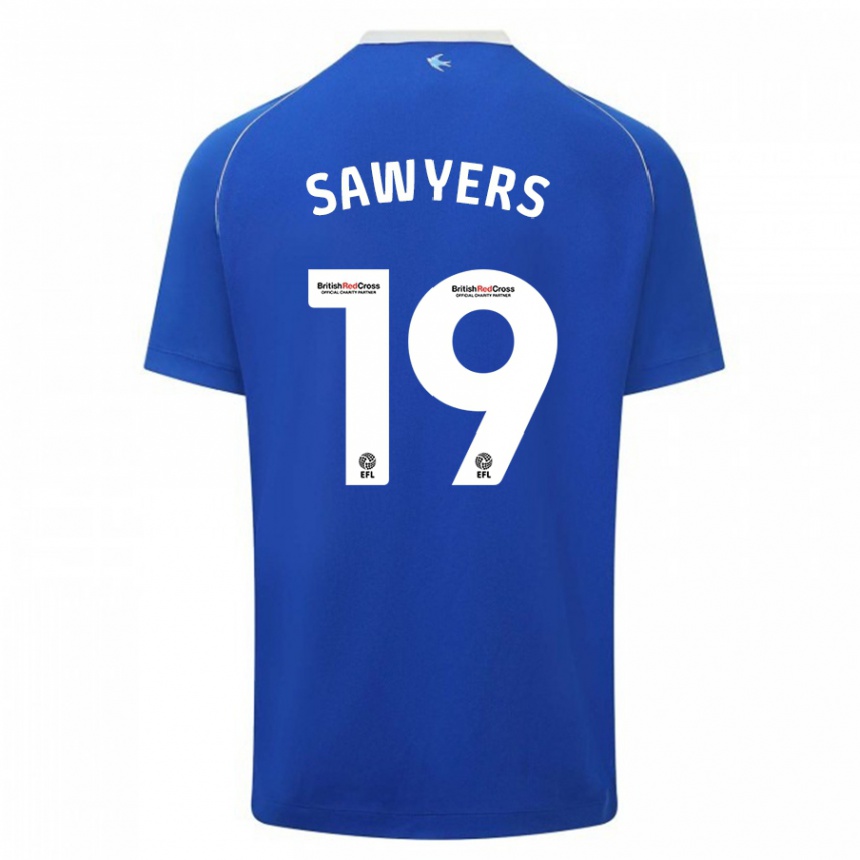 Hombre Fútbol Camiseta Romaine Sawyers #19 Azul 1ª Equipación 2023/24 México