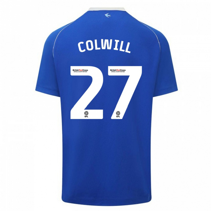 Hombre Fútbol Camiseta Rubin Colwill #27 Azul 1ª Equipación 2023/24 México