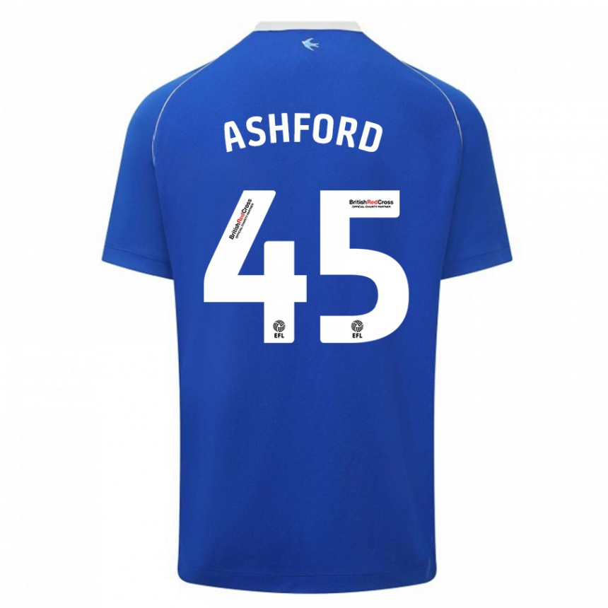 Hombre Fútbol Camiseta Cian Ashford #45 Azul 1ª Equipación 2023/24 México