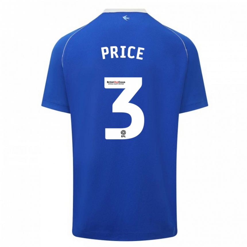 Hombre Fútbol Camiseta Ffion Price #3 Azul 1ª Equipación 2023/24 México