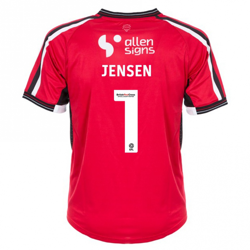 Hombre Fútbol Camiseta Lukas Jensen #1 Rojo 1ª Equipación 2023/24 México