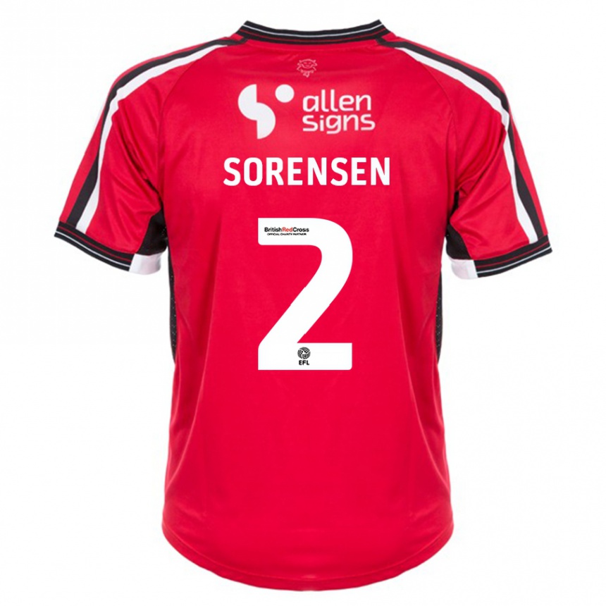 Hombre Fútbol Camiseta Lasse Sörensen #2 Rojo 1ª Equipación 2023/24 México