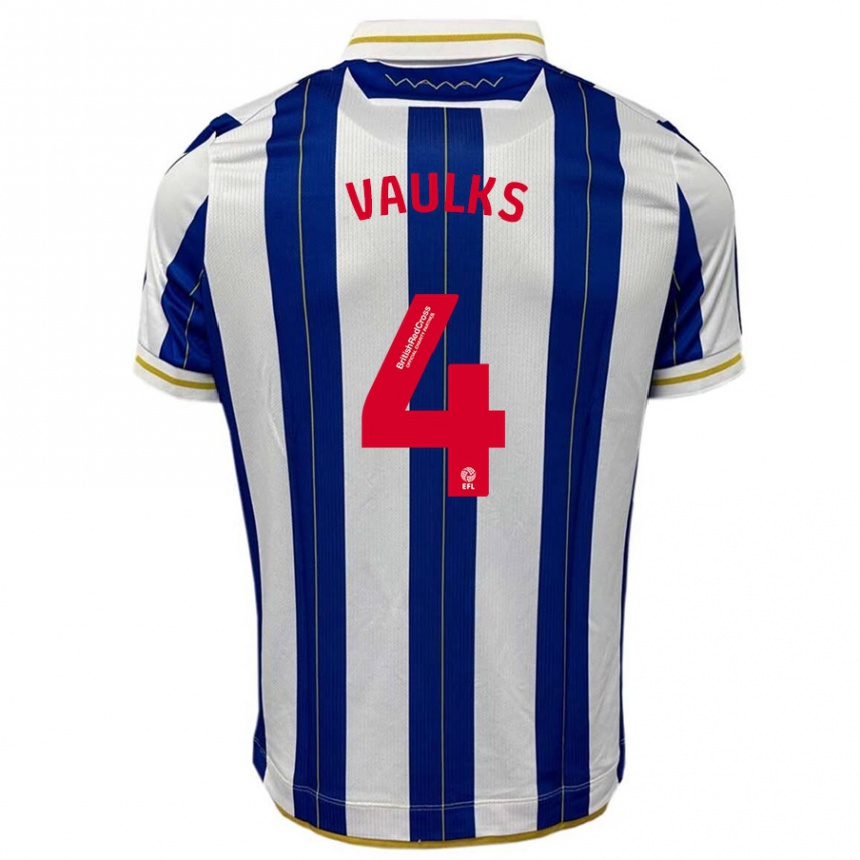 Hombre Fútbol Camiseta Will Vaulks #4 Azul Blanco 1ª Equipación 2023/24 México