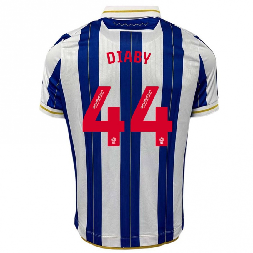 Hombre Fútbol Camiseta Momo Diaby #44 Azul Blanco 1ª Equipación 2023/24 México