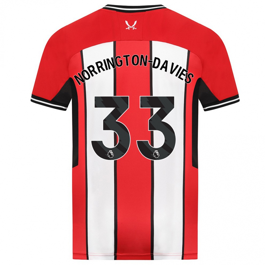 Hombre Fútbol Camiseta Rhys Norrington-Davies #33 Rojo 1ª Equipación 2023/24 México