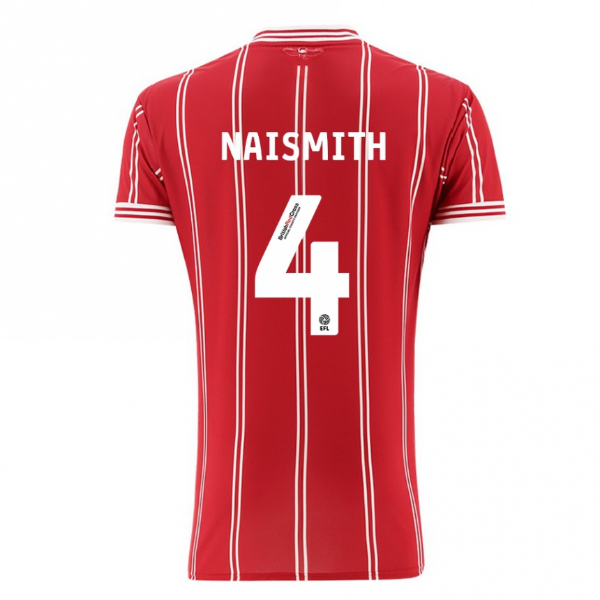 Hombre Fútbol Camiseta Kal Naismith #4 Rojo 1ª Equipación 2023/24 México