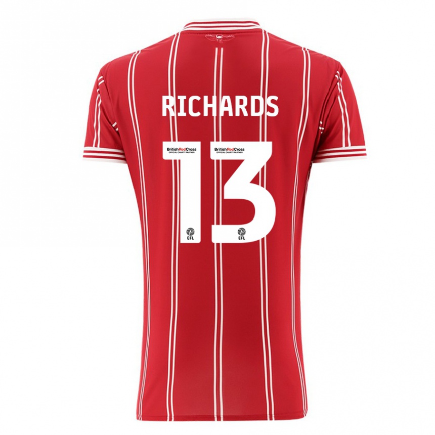 Hombre Fútbol Camiseta Harvey Wiles-Richards #13 Rojo 1ª Equipación 2023/24 México