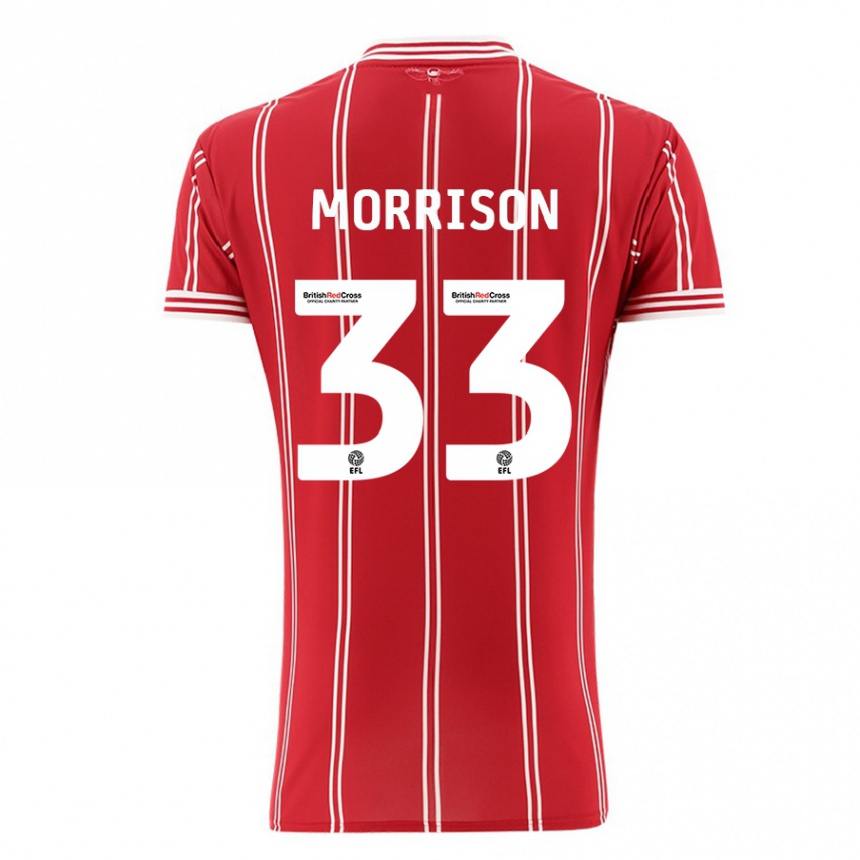 Hombre Fútbol Camiseta Elijah Morrison #33 Rojo 1ª Equipación 2023/24 México