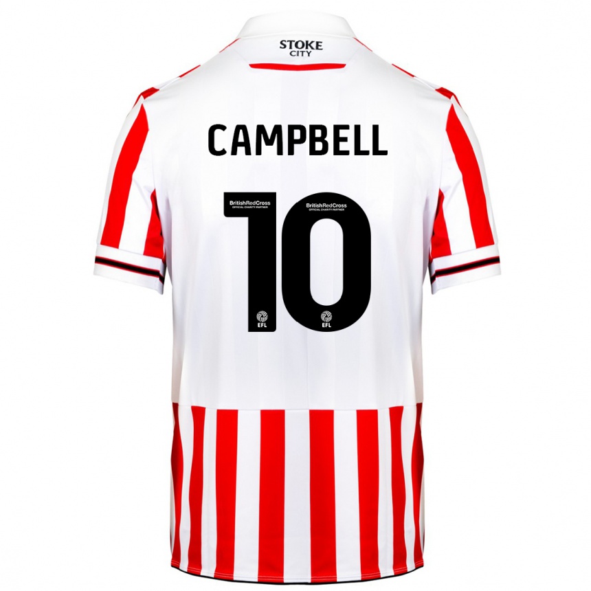 Hombre Fútbol Camiseta Tyrese Campbell #10 Rojo Blanco 1ª Equipación 2023/24 México