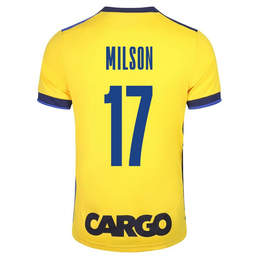 Hombre Fútbol Camiseta Milson #17 Amarillo 1ª Equipación 2023/24 México