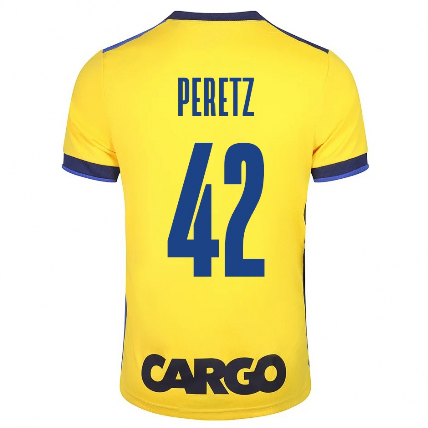 Hombre Fútbol Camiseta Dor Peretz #42 Amarillo 1ª Equipación 2023/24 México