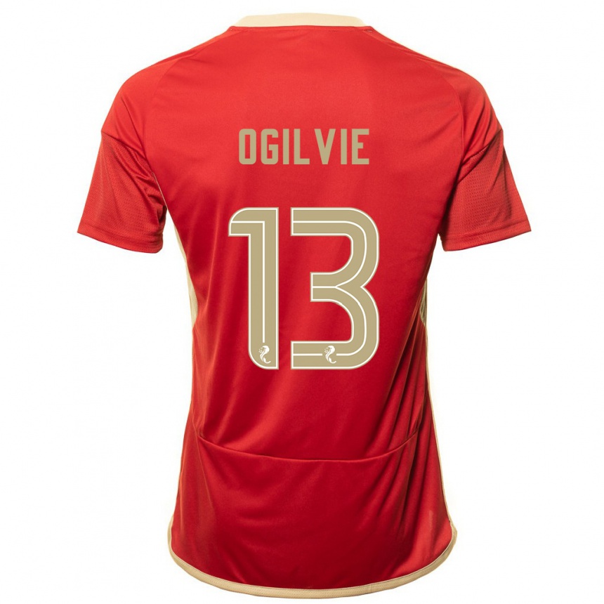 Hombre Fútbol Camiseta Francesca Ogilvie #13 Rojo 1ª Equipación 2023/24 México