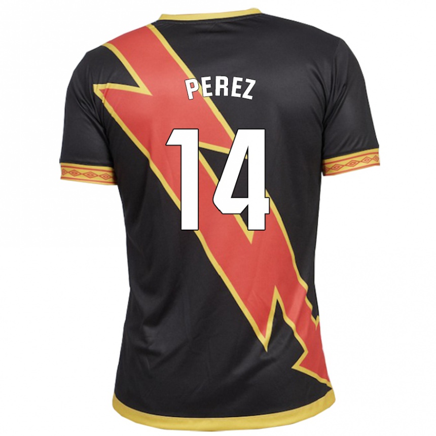 Hombre Fútbol Camiseta Kike Pérez #14 Negro 2ª Equipación 2023/24 México