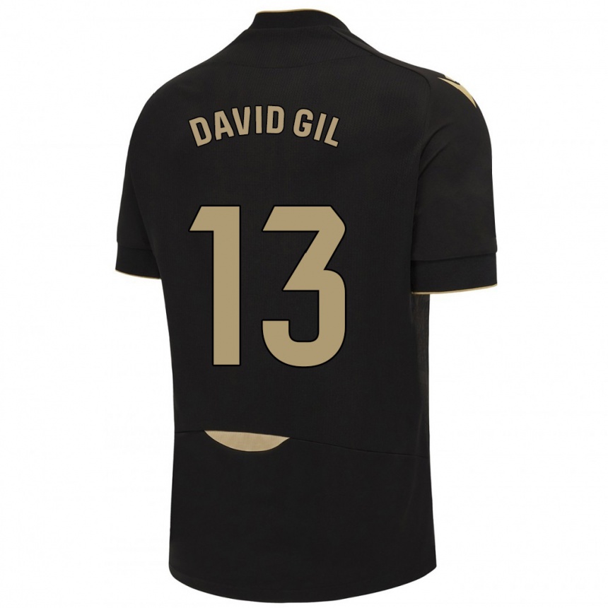 Hombre Fútbol Camiseta David Gil #13 Negro 2ª Equipación 2023/24 México