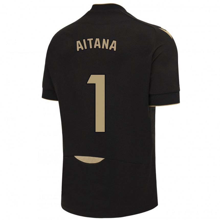 Hombre Fútbol Camiseta Aitana #1 Negro 2ª Equipación 2023/24 México