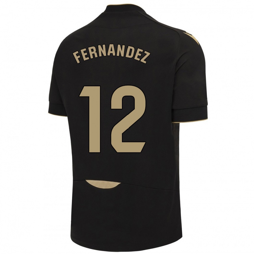 Hombre Fútbol Camiseta Sandra Fernández León #12 Negro 2ª Equipación 2023/24 México