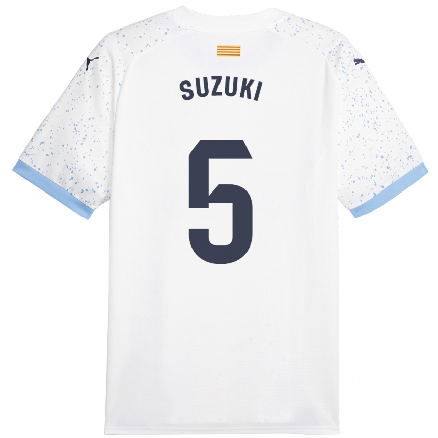 Hombre Fútbol Camiseta Wadi Ibrahim Suzuki #5 Blanco 2ª Equipación 2023/24 México