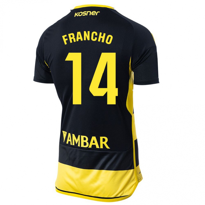 Hombre Fútbol Camiseta Francho Serrano #14 Negro Amarillo 2ª Equipación 2023/24 México