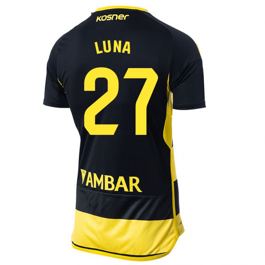 Hombre Fútbol Camiseta Marcos Luna #27 Negro Amarillo 2ª Equipación 2023/24 México