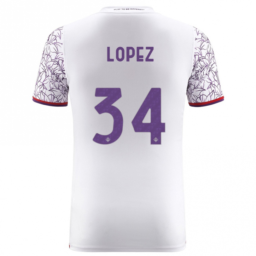 Hombre Fútbol Camiseta Lucas López #34 Blanco 2ª Equipación 2023/24 México