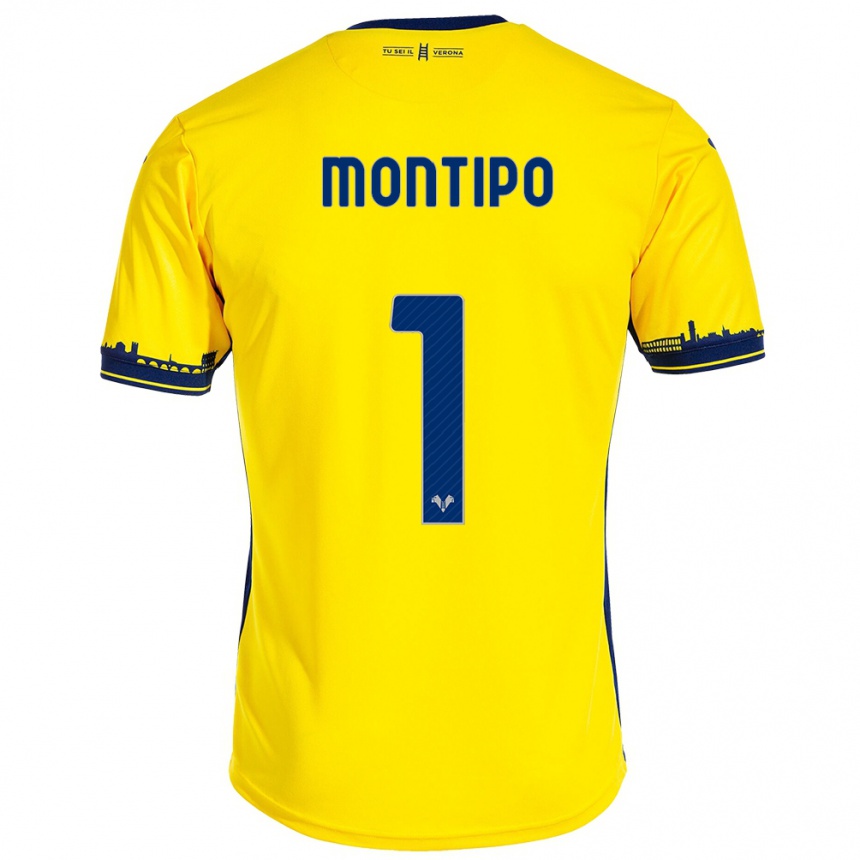 Hombre Fútbol Camiseta Lorenzo Montipò #1 Amarillo 2ª Equipación 2023/24 México