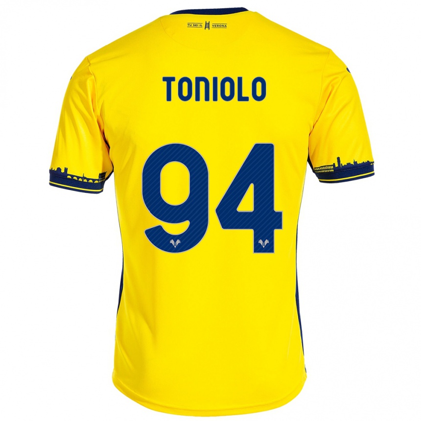 Hombre Fútbol Camiseta Giacomo Toniolo #94 Amarillo 2ª Equipación 2023/24 México