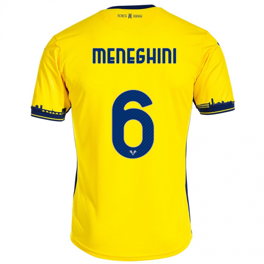 Hombre Fútbol Camiseta Sofia Meneghini #6 Amarillo 2ª Equipación 2023/24 México